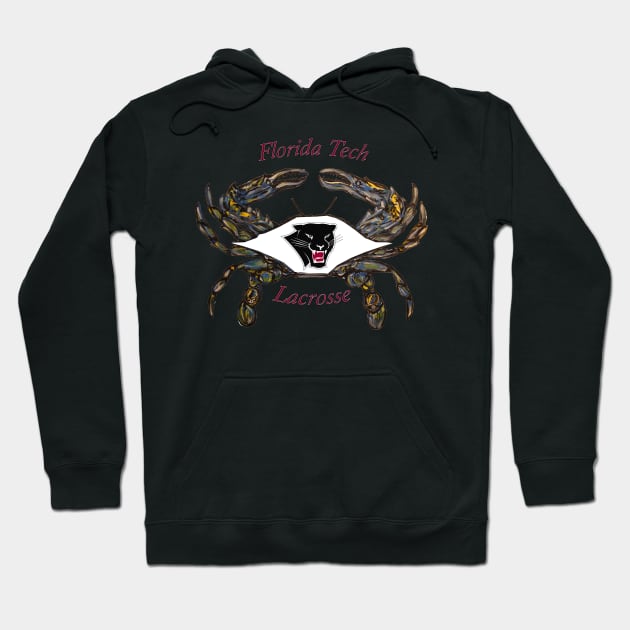 Florida Tech Lax Crab white Hoodie by Jeneralarts